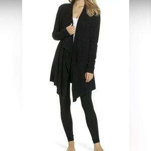 Barefoot Dreams Black Open Front Cardigan Retail $199